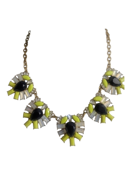 J. Crew Jewelry - J. Crew Bright Yellow Opalescent and Navy Statement Necklace
